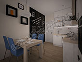 графитовая стена на кухне