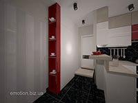 зонирование кухни барной стойкой